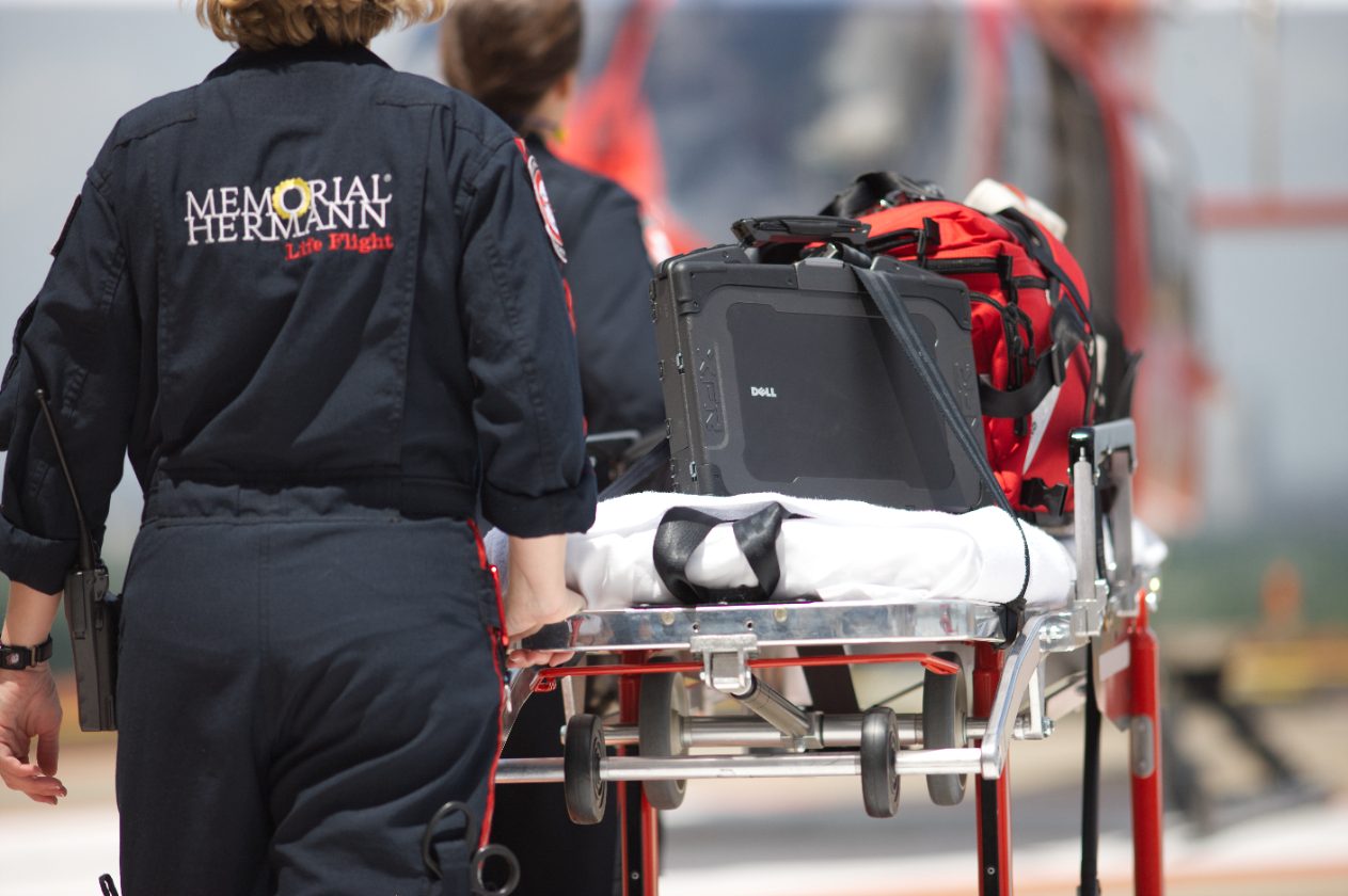 Dell rugged laptop in emergency helicopter transport